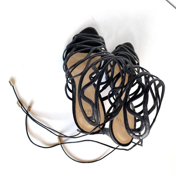 ALEXANDRE BIRMAN Black Leather Stiletto Caged Heel Sandal Shoe Size 7.5 - Picture 3 of 15